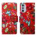 A D Enterprises Red Pattern Flip Cover for Motorola Edge 30 Pro | Magnetic Case | Shock Absorbent | Flip Cover Motorola Edge 30 Pro