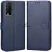 CASECRAFT Vivo Y20, Y20i, Model V2027, V2029 Blue Rubber, Artificial Leather And Silicon Dual Protection Mobile Back Cover