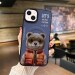 SUNNY FASHION Premium Magsafe Compatible Nimmy Leather Finish Case iPhone 14 - Blue Multicolor Bear
