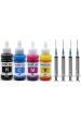 Printify Multicolor Refill Ink Bottle for HP Cartridge Printers with Syringe (100ml, Pack of 4)