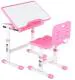 Tarkan Pink Height Adjustable Study Table Desk And Chair Set With Storage Workstation (3-15 Years Old Kids)