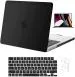 iFyx MacBook Pro 16 inch Model A2485, Release 2021 Black Front and Back Case Cover with Keyboard Skin, Screen Guard