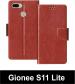 Sbms Gionee S11 Lite Brown Artificial Leather Shock Proof Flip Cover