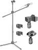 Techtest Adjustable Dual Microphone Stand Condenser Mic Stand for Recording Studio Mike Stand