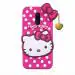 Clickaway Hello Kitty Case for Xiaomi Redmi 8 3D Soft Cute Cover for Girls/Women Silicone Rubber Back Cover With Pendant-Baby Pink/Pink