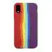 LIRAMARK Liquid Silicone Soft Back Cover Case for Apple iPhone XR (6.1 inch) (Rainbow)