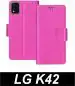 Sbms Lg K42 Pink Artificial Leather Shock Proof Flip Cover