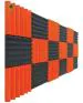 YGM Acoustic Foams Orange Black Wedge Soundproofing Acoustic Foam 1X1 Ft 2 inch 50 Kg-M ,Set Of 18