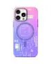 Treemoda Purple Glow In Dark Radium Electric Circuit Magsafe Case for iPhone 14 Pro Max.