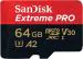 SanDisk Extreme Pro 64GB microSDXC UHS-I, V30, 200MB/s Read, 90MB/s Write, Memory Card for 4K Video on Smartphones, Action Cams and Drones