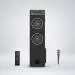 Dyanora Fusion 90W Bluetooth Party Tower Speaker with Battery Powered | TWS Connectivity, Aux/FM/USB/SD Card & Bluetooth 5.0 | Remote Control, Upto 24Hrs Playtime, Karaoke Support with Wired Mic-Black