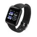 Dicto ID116 Plus Smart Bracelet Fitness Tracker Color Screen Smartwatch Heart Rate Blood Pressure Pedometer Sleep Monitor (Black)