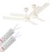 Kimatsu Vayu Plus 1200 mm BLDC Motor with Remote 3 Blade Ceiling Fan (Ivory, Pack of 2)