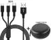 Micro USB Cable DC-25 Mobile Charging Cable3in1 Fast USB Charging Cable Multi Function iOS/Type-C/Android Charger Other Devices Data Cable Charging Pad Nylon Braided MultiplePin Type-C Data Cable