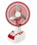 Globex 8-Inch Rechargeable Table Fan with LED Lamp 400 mm Ultra High Speed 3 Blade Table Fan (Red, Pack of 1)
