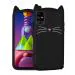 Fastship Colour Cute Girlish Soft Silicone Cat Ear Meow Back Cover Case for Samsung M51 - SM-M515F - Black