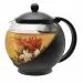 Lxoice Half Moon Teapot with Infuser, Tea Kettle, Tea Pot Kettle, Glass Tea Pot with Infuser, Tea Infuser (Black - 1.25l)