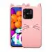 Richburg Pink Rubber Billi Cartoon Ear Design Shockproof Back Case For Mi Redmi 10C