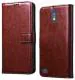 AmericHome Jio Phone Next, JioPhone Next, Jio Next Brown Artificial Leather Mobile Flip Cover