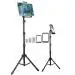 BROLAVIYA Multi Direction Floor Stand Tripod for 4 - 11 Inch iPad/Tablet/Mobile (Black)