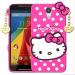 Cloudza Moto G2 Pink and White Silicon Scratch Resistant Mobile good back Cover