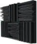 YGM Acoustic Foams Black Line Diffuser Studio Absorption Foam Wall Panel 12X12X2 inch ,Pack Of 36
