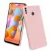 LIRAMARK Silicone Soft Back Cover Case for Samsung Galaxy A11 / Galaxy M11 (Pink)