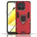 ZORZO Redmi 12C, Poco C55 Tough Armor Bumper Back Case Cover| Ring Holder & Kickstand in-Built | 360 Degree D5 Protection Case Cover for Redmi 12C, Poco C55 (Red)