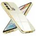 Mr Case 6D Chrome Back Cover Case For Motorola Moto G40 Fusion | Motorola Moto G60 | ( Gold Plated Frame | Glossy Backside -Off White )