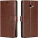 Tingtong Flip Cover Back Case for Samsung Galaxy J5 Prime | Leather Finish | Inbuilt Stand & Pockets | Wallet Style Flip Back Case Cover for Samsung Galaxy J5 Prime (Brown)