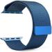RUPELIK (Chain iWatch 40mm Blue) Stainless Steel Megnatic iWatch Strap Series 7,6,5,4,3,2,1/SE Compatible For Strap 41mm/40mm/38mm Smart Watch Strap (Blue)