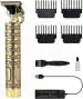 HTC Professional Golden T99 Trimmer Haircut Grooming Kit Metal Body Rechargeable Gold