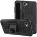 S-Hardline Lg Q6 Black Rubber, Plastic Shockproof Hybrid Kickstand Back Case Cover