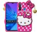 Aviaaz Realme C3 Hello Kitty Pink Rubber, Silicon Back Cover