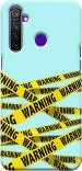 CustomEra Realme 5 Pro Multicolour Warning Design Polycarbonate Hard Case Back Cover