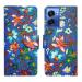 A D Enterprises Blue Pattern Flip Cover for Realme Narzo 50 5G | Magnetic Case | Shock Absorbent | Flip Cover Realme Narzo 50 5G