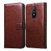 RUPELIK Oneplus 6 Vintage Leather flip Case Cover| Inside TPU with Card Pockets Wallet Stand Magnetic Closure 360 Degree Complete Protection Vintage Flip Cover for Oneplus 6 - Brown