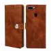 Fastship OPPO A11K Flip Cover | Full Body Protection | Inside Pockets & Stand | Wallet Stylish Button Magnetic Closure Book Cover Leather Flip Case for OPPO A11K - Executive Brown