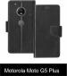 Sbms Motorola Moto G5 Plus Black Artificial Leather Shock Proof Flip Cover