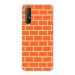 MobiEra Oppo Reno 3 Pro Orange Bricks Design Plastic Hard Case Cover