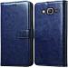 Slugabed Premium Leather Kickstand Wallet Flip Case Cover with Magnetic Closure for Samsung Galaxy Grand Prime G530 - Blue