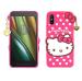 Coverage Rubber Hello Kitty with Golden Latkan Case Back Cove Perfect Fit for Vivo 1929 / Vivo _Y1s - Pink