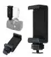 Tech Gear phone clip holder + hot shoe adapter mount screw for camera mobile holder (black)