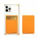 ClickCase Liquid Silicone Metro Credit Card Holder for Back of Mobile Phone or Case, 3M Adhesive Sleeves Stick on Phone Back Wallet For All Smart Phones (Orange)