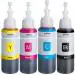 TEQUO 664 Ink for Epson L130 L230 L350 L200 L210 L220 L100 L110 L355 L365 L565 L1300 Black + Tri Color Combo Pack Ink Bottle