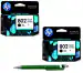 HP 802 Small Black Original Ink Cartridges (Pack of 2) With ITGLOBAL 3in1 Multi-Function Pen