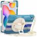 ProElite Rugged 3 Layer Armor case Cover for Samsung Galaxy Tab S6 Lite 10.4 Inch 2022 SM-P610/P615 with SPen Holder, Hand Grip and Rotating Kickstand, Rainbow Blue