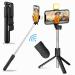 RJR Selfie Stick with Detachable Wireless Remote and Light , 3 in 1 Function Sturdy Tripod Stand and Mobile Stand Bluetooth Selfie Stick Compatible with iPhone/OnePlus/Samsung/Oppo/Vivo/and All Phones