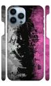YAPZONE Funky Pink Black and Grey/White Color Abstract |Designer Printed Hard Back Cover for Apple iPhone 13 Pro Max Premium & Attractive Case for Your Smartphone