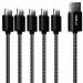 [Pack of 5] AGNILLE USB Type-C Double Braided 3.1A Fast Charging & Data Transfer Cable for all C-Port Android Devices - (2m x 5)[Black]